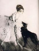 Louis Lcart Black Dog painting